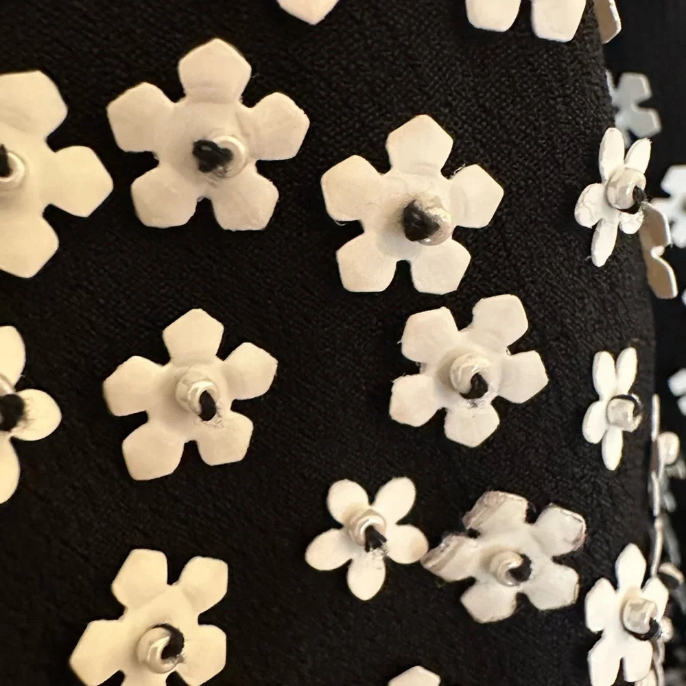 French Connection Dorothy Drape Beaded Floral Dress Size 12 - Picture 6 of 9